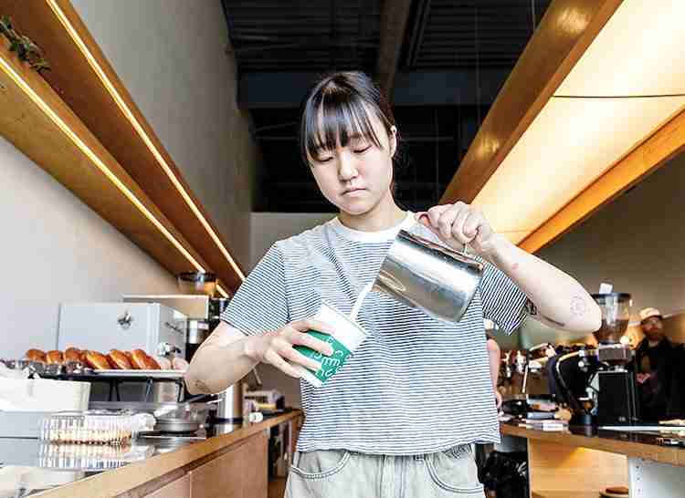 Common Ground barista at work