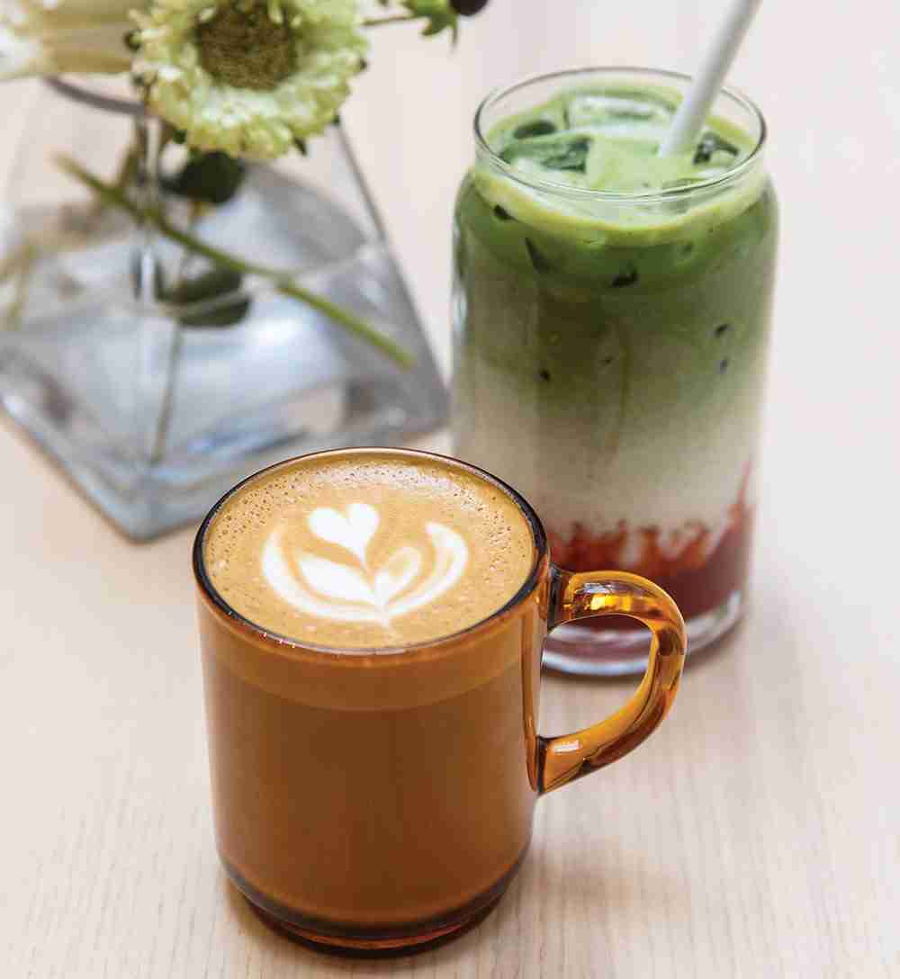 Hot and cold Objects Coffee options ready to serve;