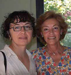 Susan Giacomin (L) of WineQuest Imports with Francesca Marotti-Campi