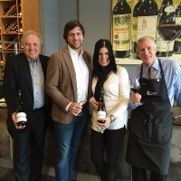 Eberhard Tam of Enotri; Andreas Bender; Marcia J Hamm and Doug Hicks of Hick’s Fine Wines.