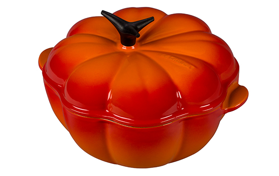 Le Creuset’s cast iron pumpkin casserole, in Flame