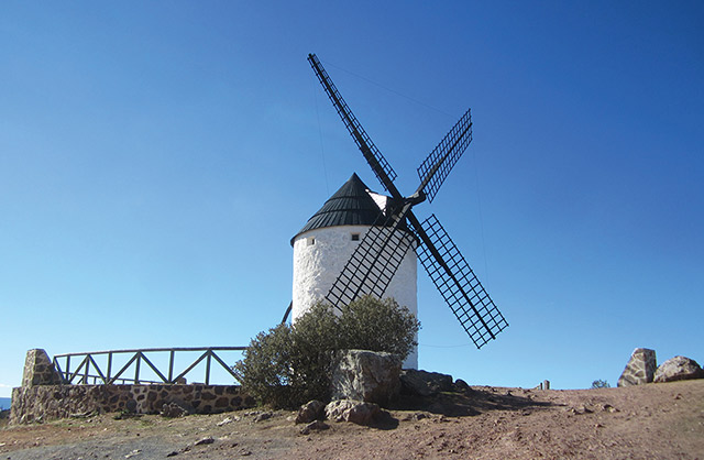 A Spanish windmill waits for Don Quixote to joust with it