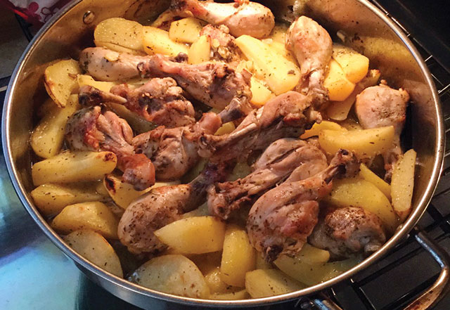 Lemon chicken and potatoes