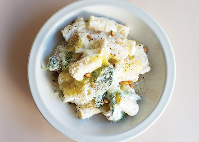 Rigatoni with Ricotta, Lemon, Basil and Roasted Pine Nuts