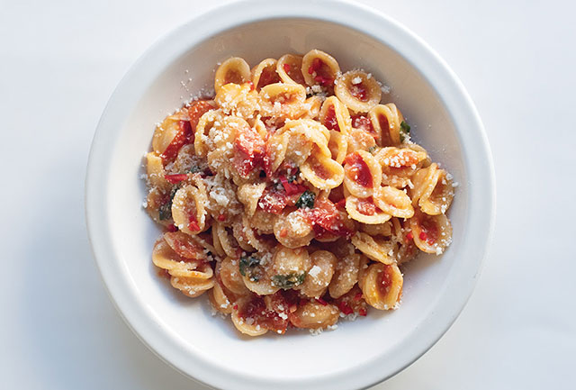 Orecchiette with Tomato, Chile and Mint