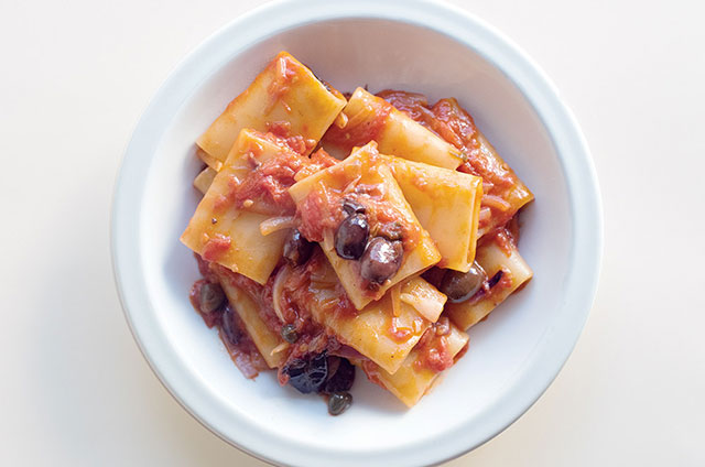 Paccheri with Puttanesca Sauce