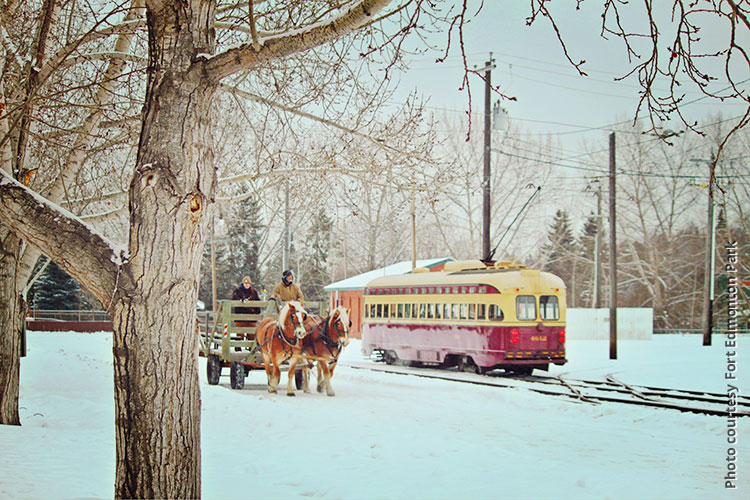 fort edmonton park christmas market and hayrides