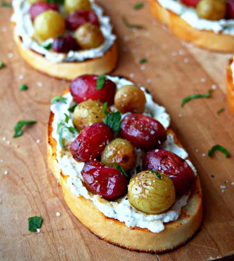 Roasted Grape Crostini