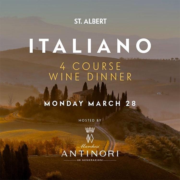 Antinori Wine Dinner at Nineteen St Albert 