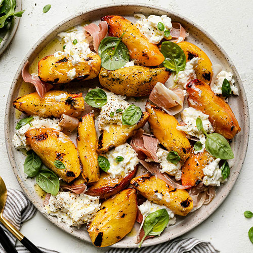 Grilled Peaches with Burrata