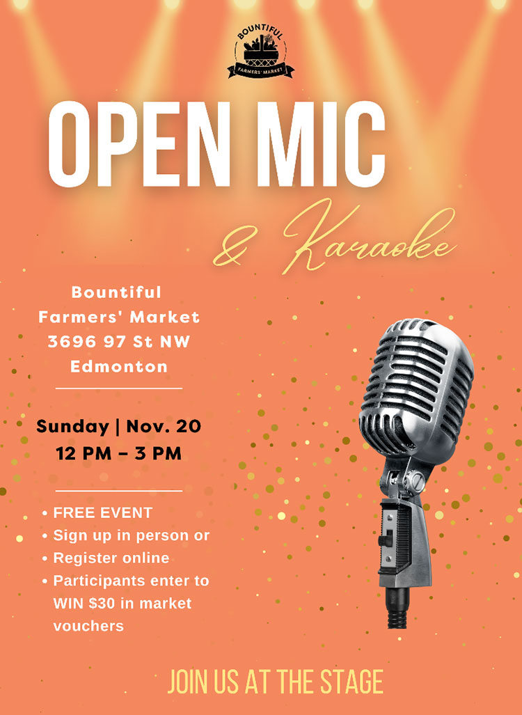 Open Mike at Bountiful this Sunday