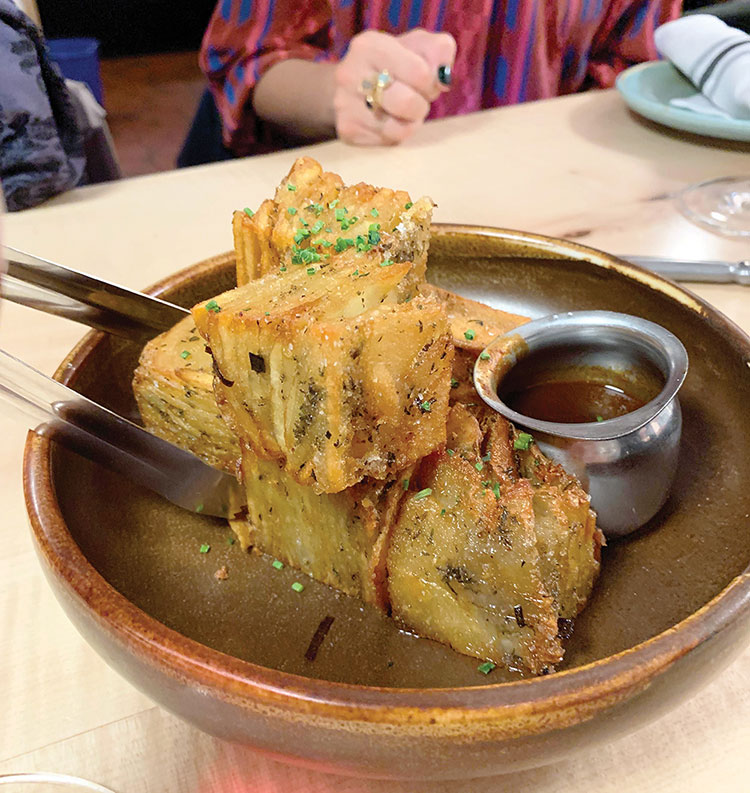 Farm & Fire’s deep-fried gratin potatoes.