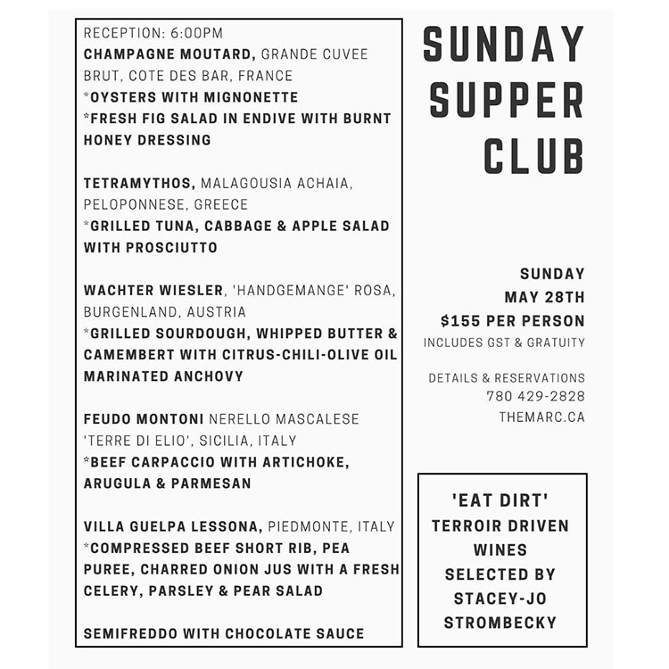 The Marc wants You to eat Dirt at the Next Sunday Supper Club 