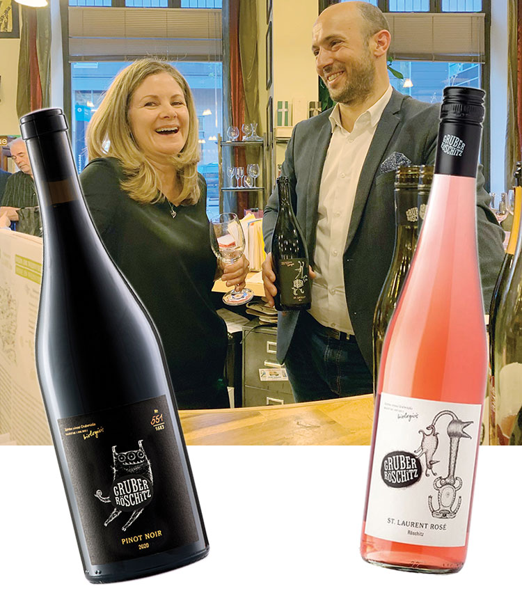 Christina Masciangelo (Salivate Wines) and Matthias Steinlechner (Gruber Röschitz) at deVine Wines