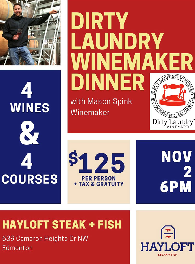 Dirty Laundry winemaker’s dinner at Hayloft