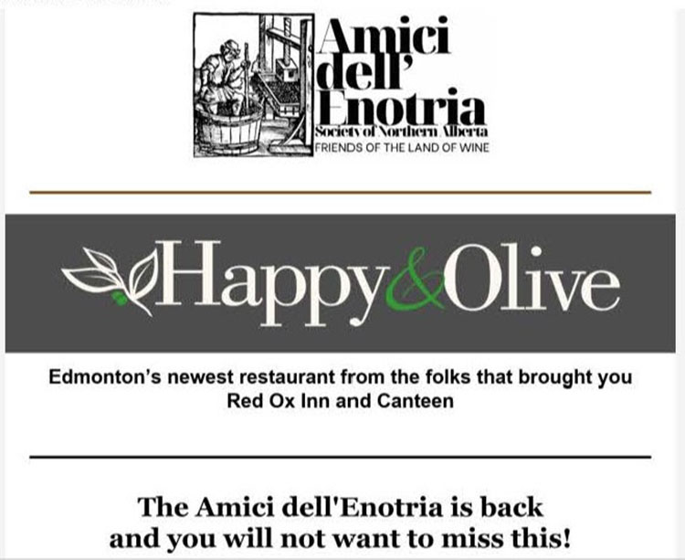 Amici dell'Enotria (Italian Wine Society) dinner at the Happy & Olive