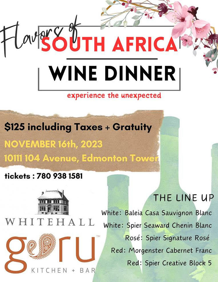 South Africa wine Dinner at Guru Downtown 