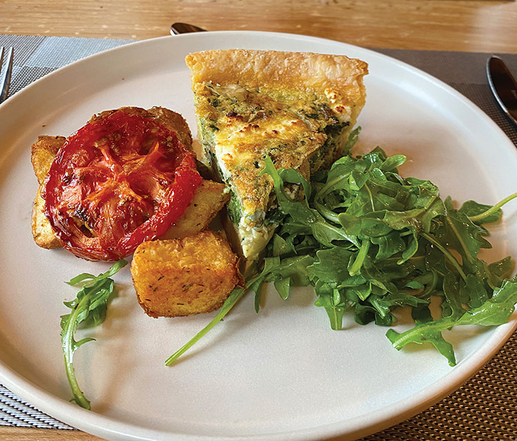 The quiche is a popular breakfast choice