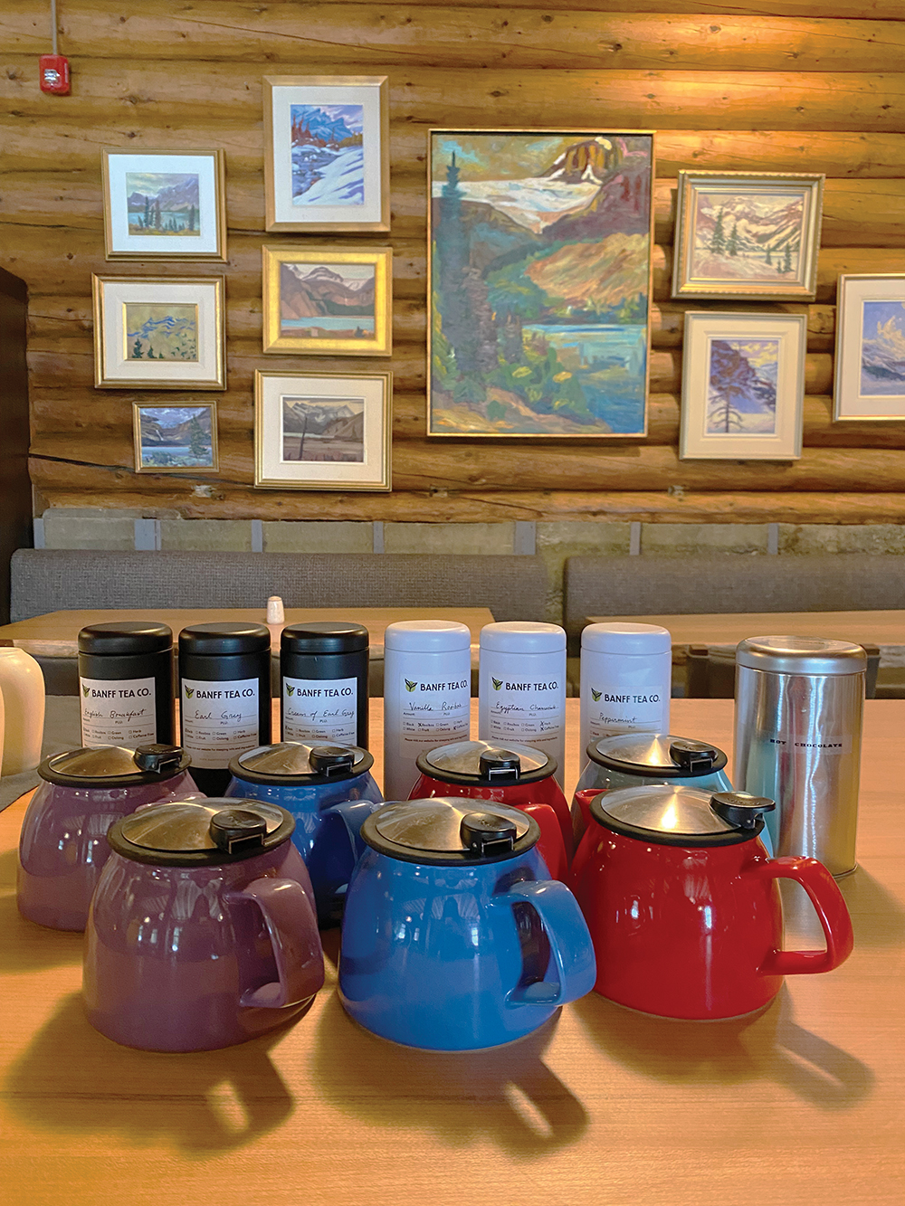 Tea pots and wall art