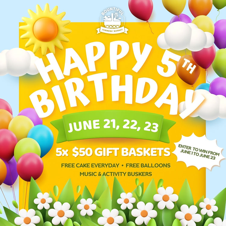 Bountiful birthday party this weekend!