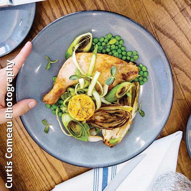 Recipe of the Week: Tony Le’s roast chicken with spring onion pesto and shaved asparagus