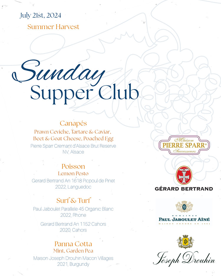 The Marc’s Sunday Supper Club is this Weekend! 