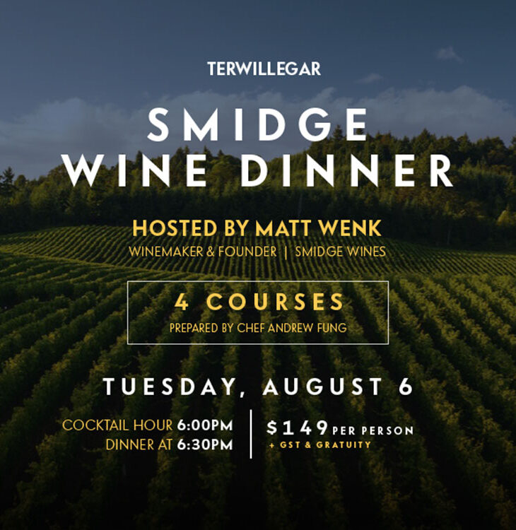 Don’t miss Smidge Wine dinner at XIX Terwillegar