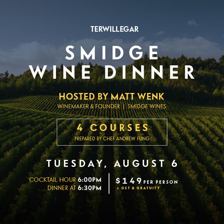 Don’t miss Smidge Wine dinner at XIX Terwillegar  