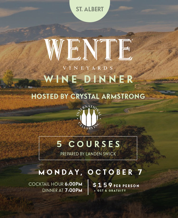 Wente dinner at XIX Nineteen St. Albert