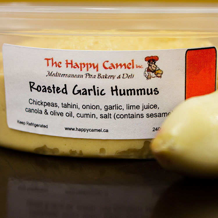 tomato top100: happy camel’s roasted garlic hummus