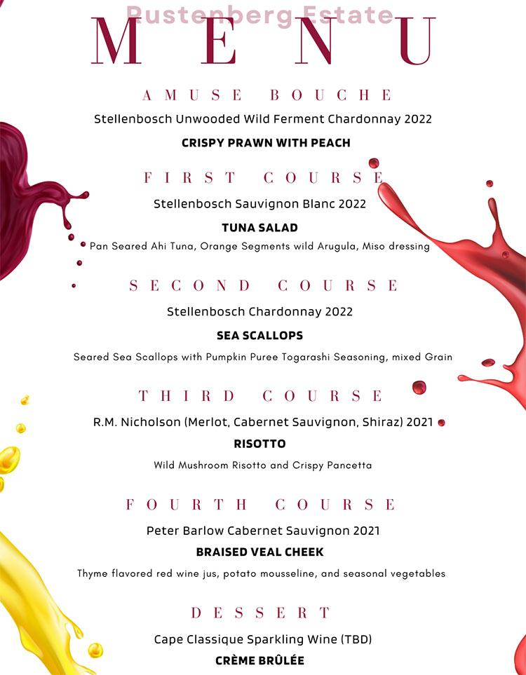 Rustenberg Wine Dinner at the Petroleum Golf Club