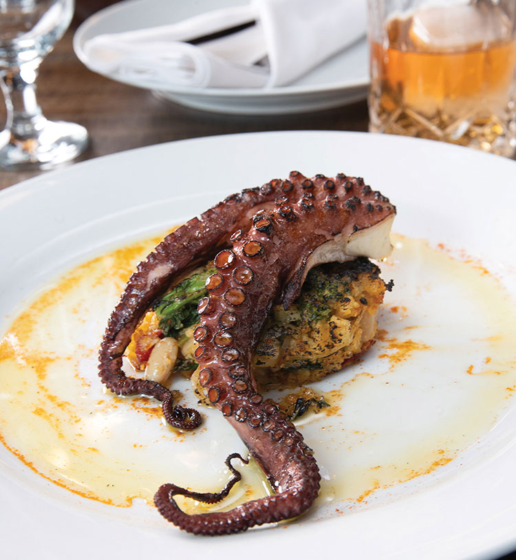 Polvo com Migas (Octopus with Iberian Corn Bread Crumb)