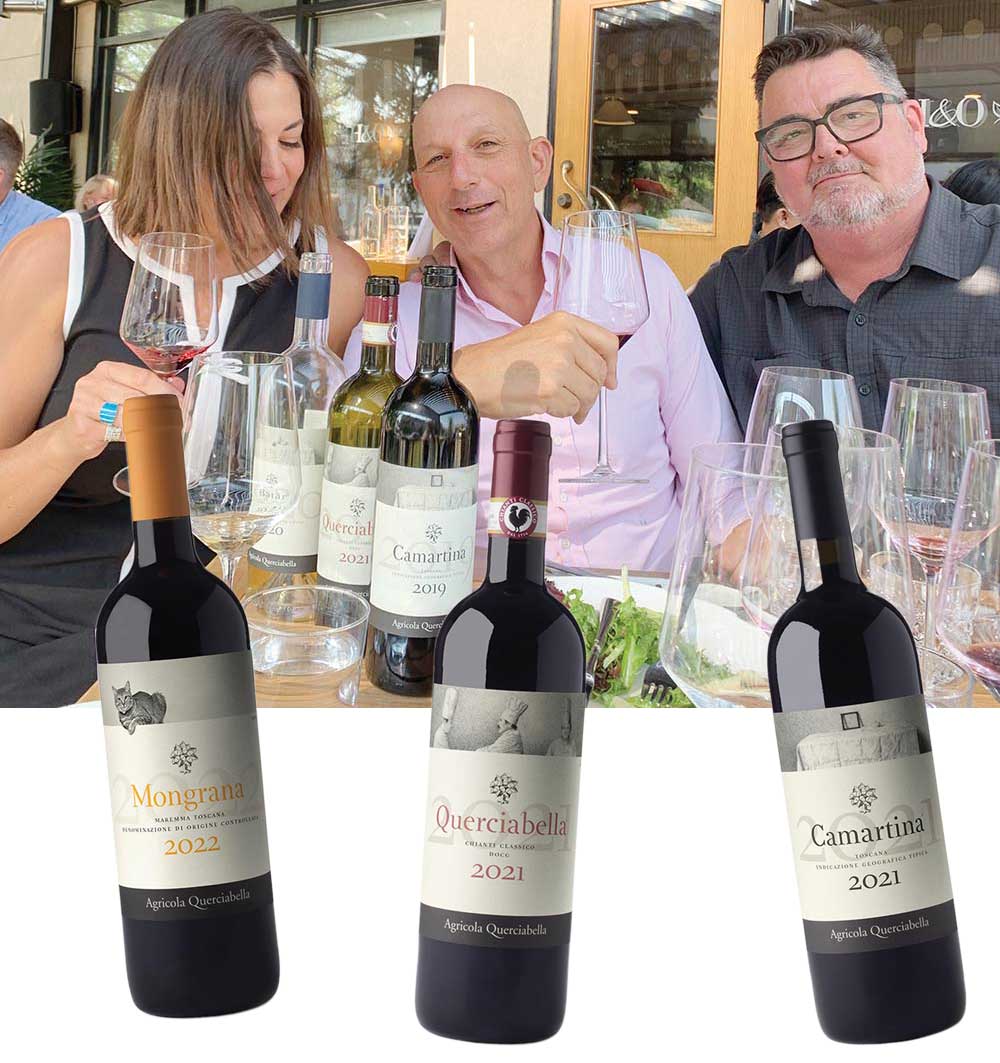 Cynthia Vermette (Bonvida), Giorgio Fragiacomo (Quercibella) and Frank Olson (Happy & Olive) at Happy & Olive.