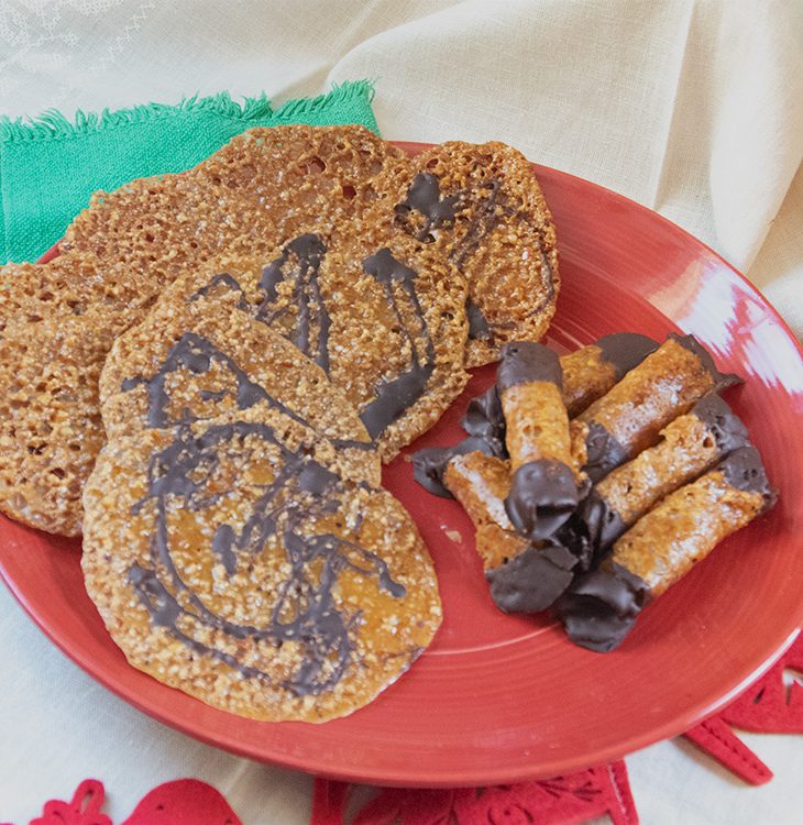 Hazelnut Orange and Dark Chocolate Florentines