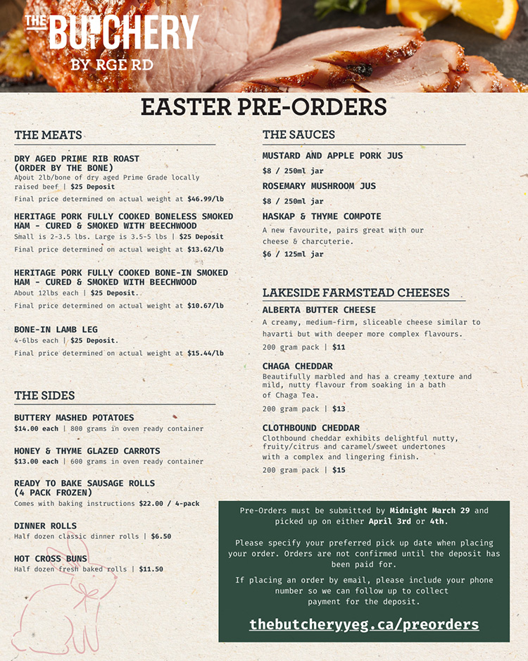 RGE RD Easter at Home Menu until March 29