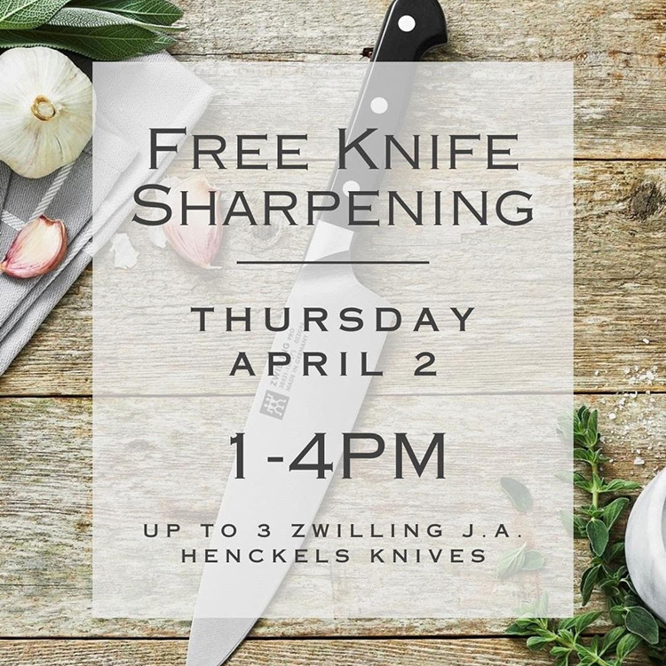 Heart of the Home Knife Sharpening clinic is in time for Easter dinner