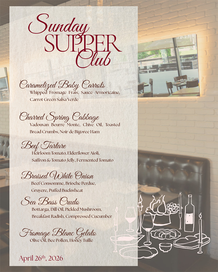 The Marc’s Sunday Supper Club is April 26