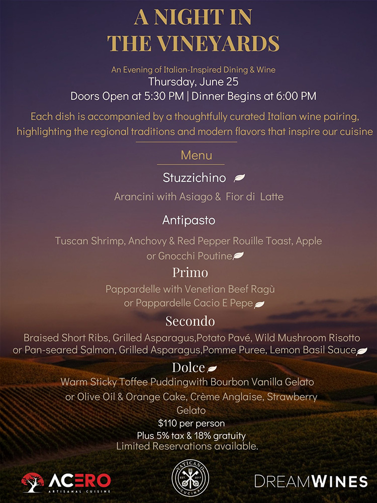 Italian Dinner at Acero