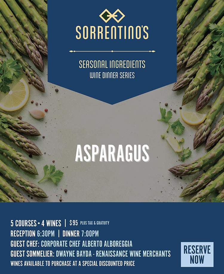Asparagus Dinners at Sorrentino’s 