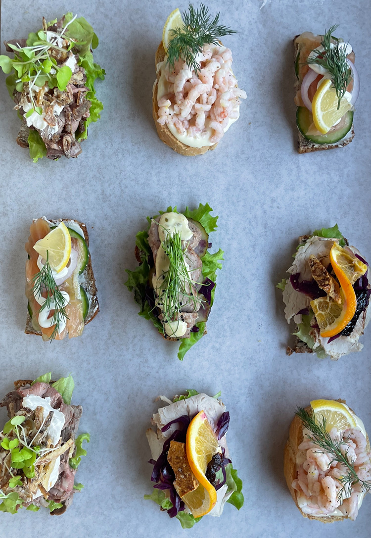 Delicious Open-faced Sandwiches at Three Vikings